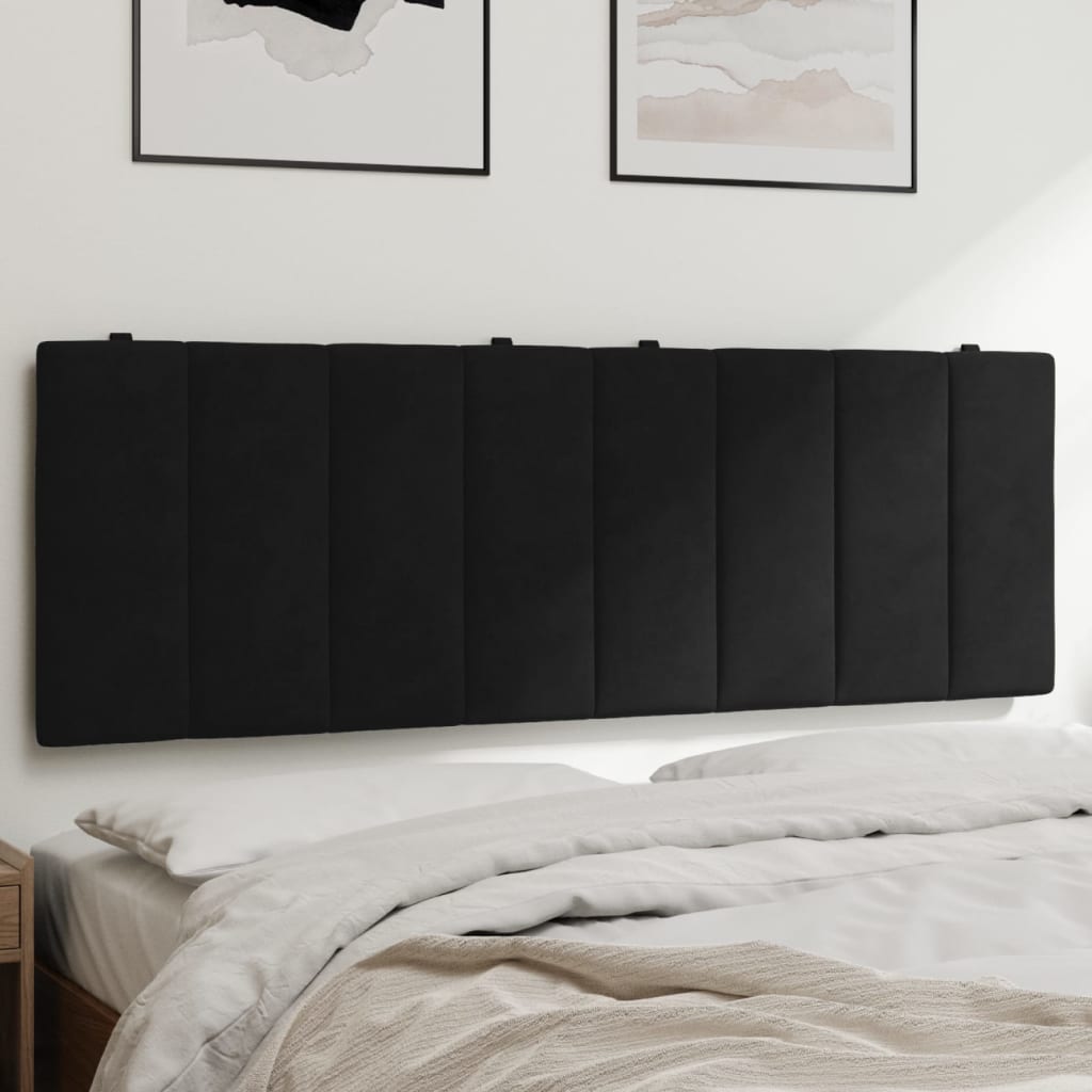 Coussin de tête de lit noir 120 cm velours - XIOS