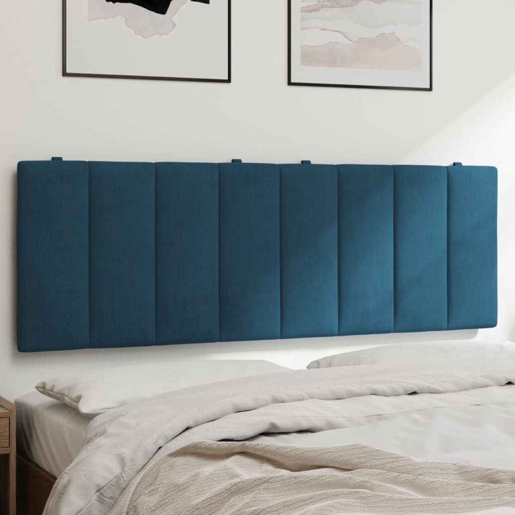 Coussin de tête de lit Hanko bleu 140 cm velours - XIOS