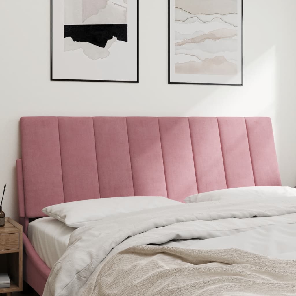Coussin de tête de lit rose 140 cm velours Têtes et pieds de lit vidaXL