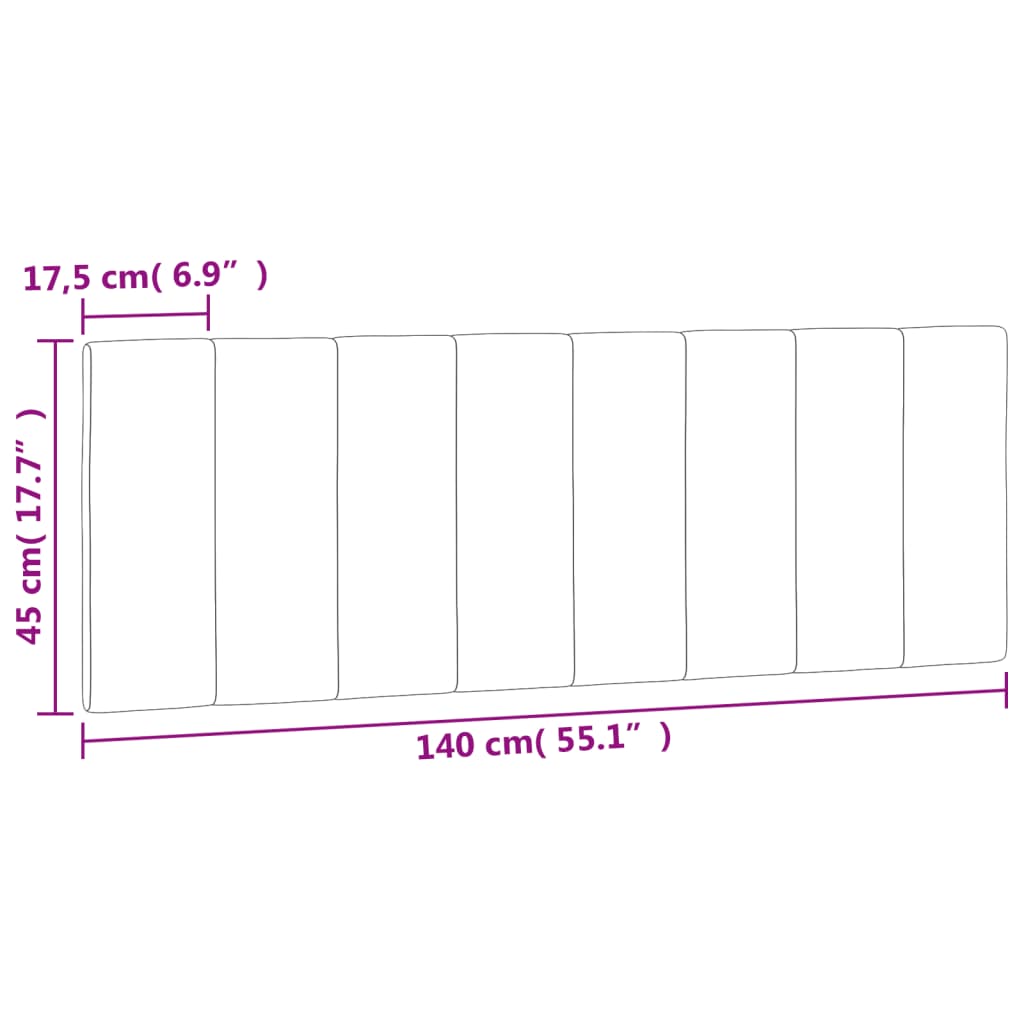 Coussin de tête de lit rose 140 cm velours Têtes et pieds de lit vidaXL
