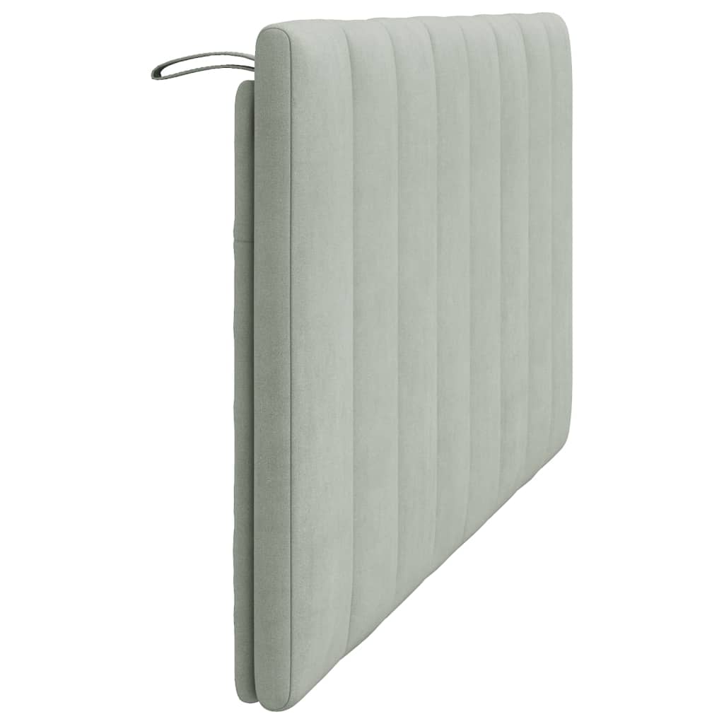 Coussin de tête de lit gris clair 160 cm velours - XIOS