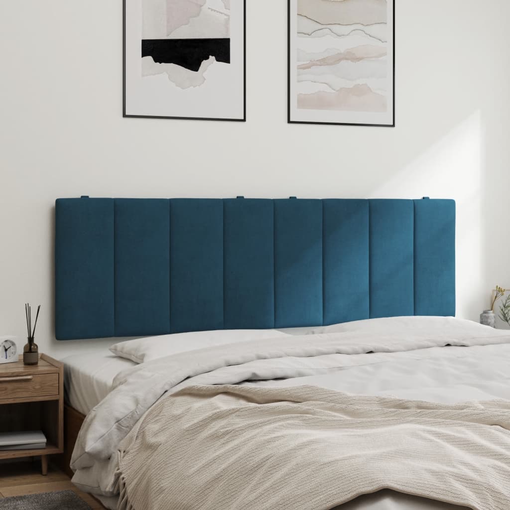 Coussin de tête de lit bleu 160 cm velours - XIOS