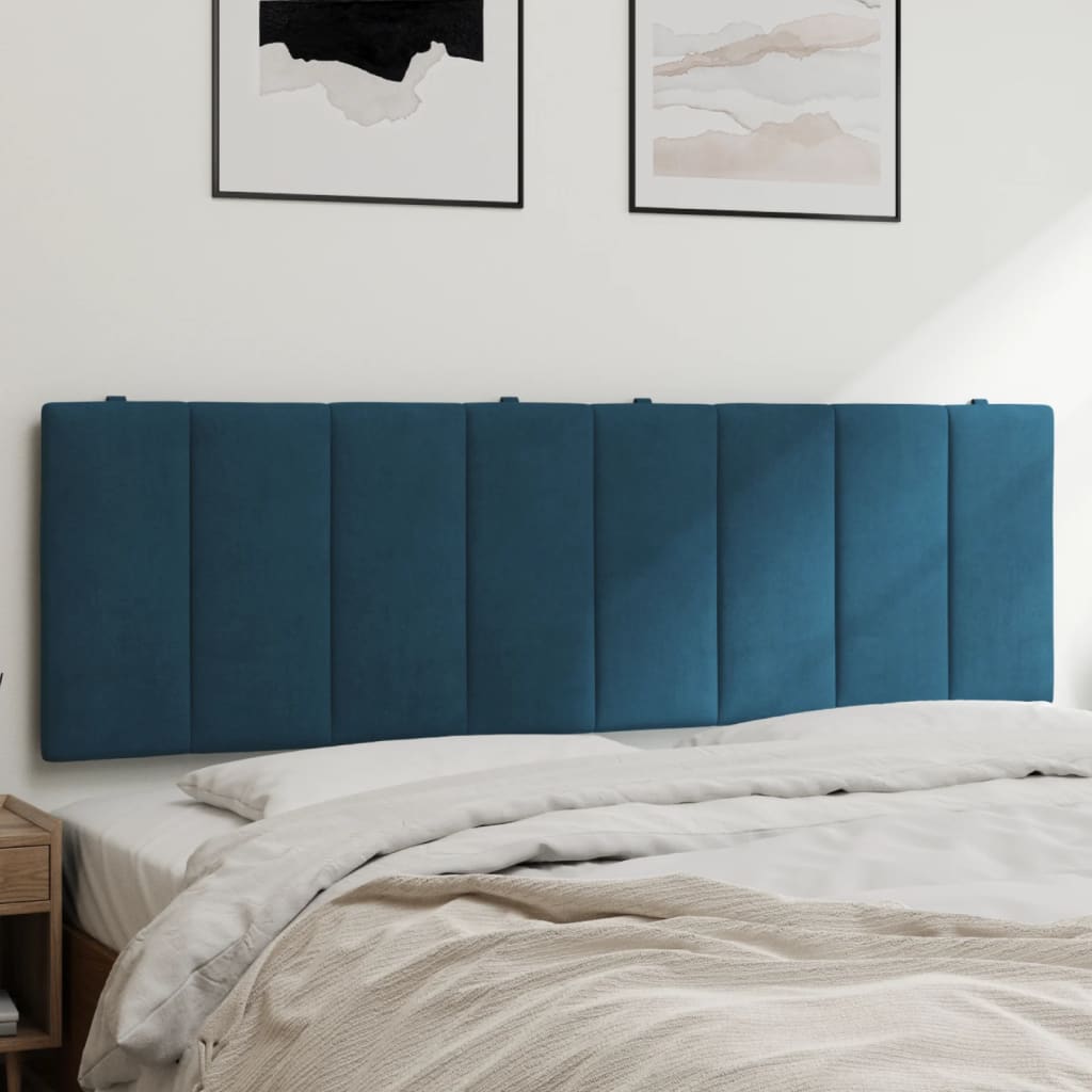 Coussin de tête de lit bleu 160 cm velours - XIOS