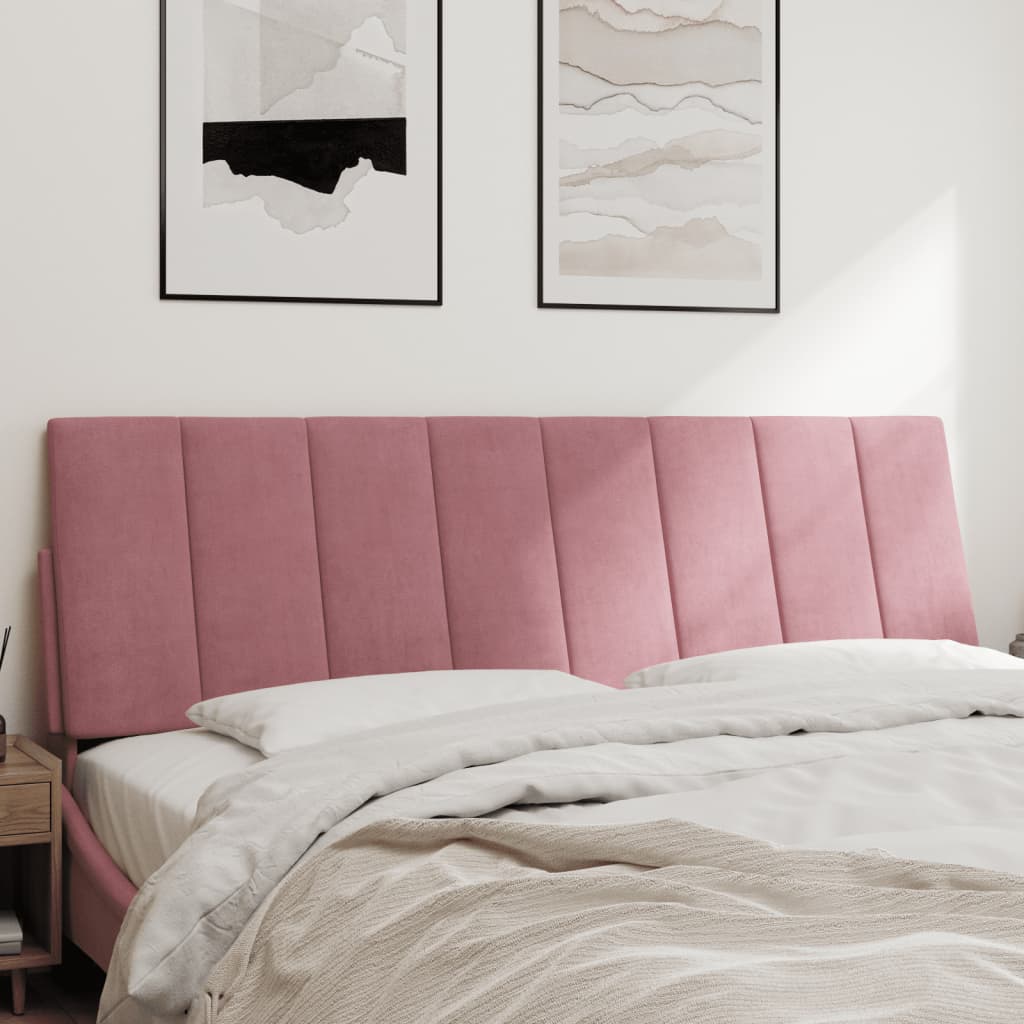 Coussin de tête de lit rose 160 cm velours Têtes et pieds de lit vidaXL