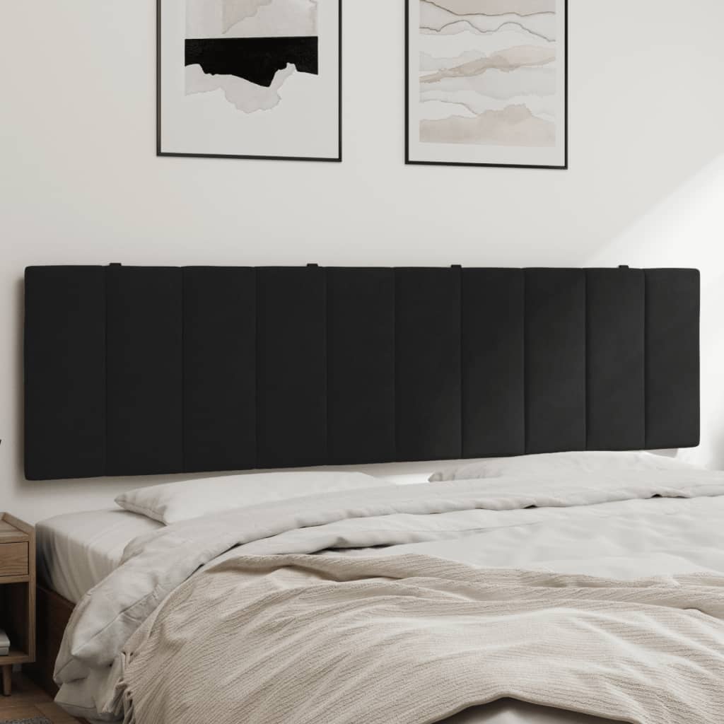 Coussin de tête de lit noir 180 cm velours - XIOS