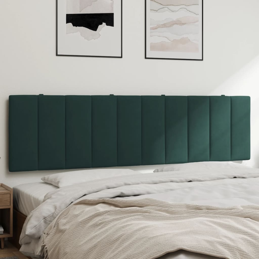 Coussin de tête de lit vert foncé 180 cm velours - XIOS
