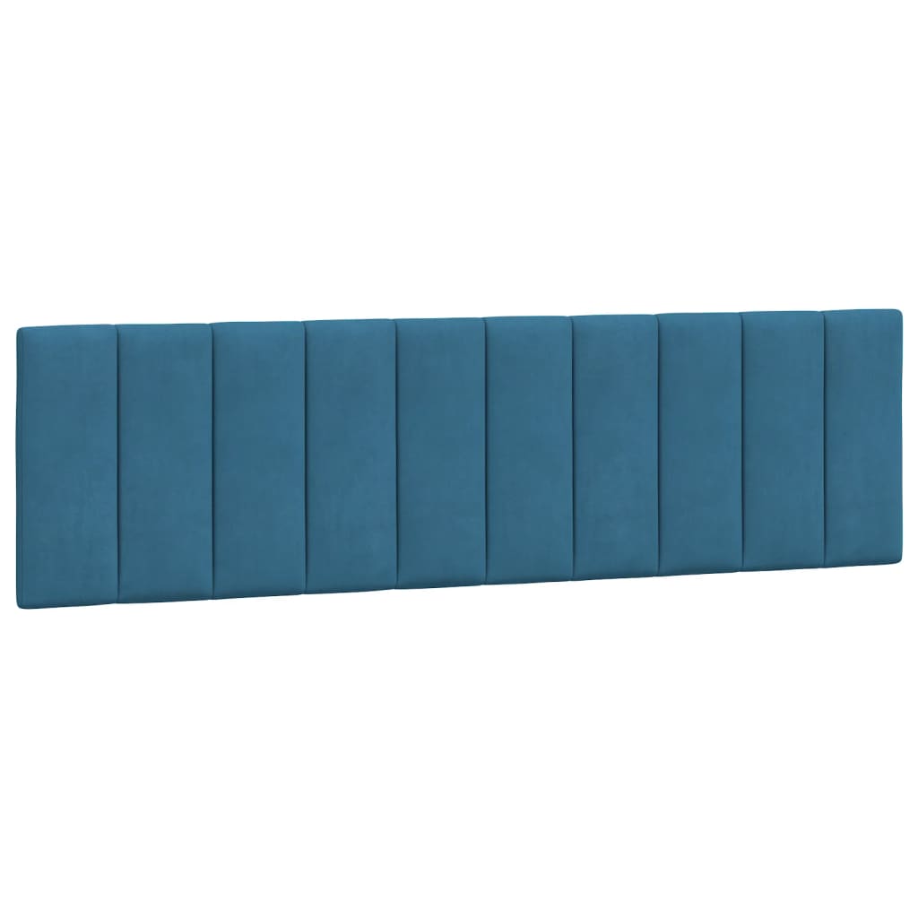 Coussin de tête de lit bleu 180 cm velours - XIOS