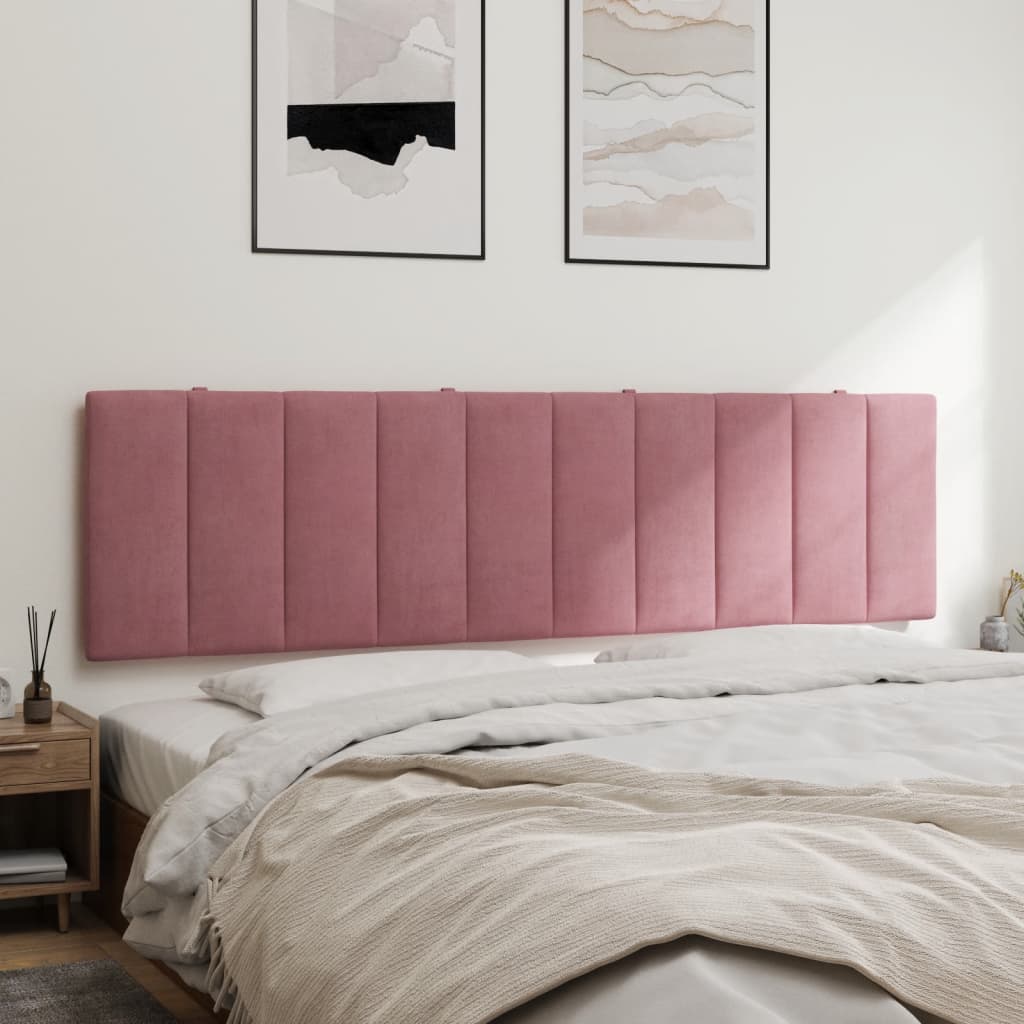 Coussin de tête de lit rose 180 cm velours - XIOS