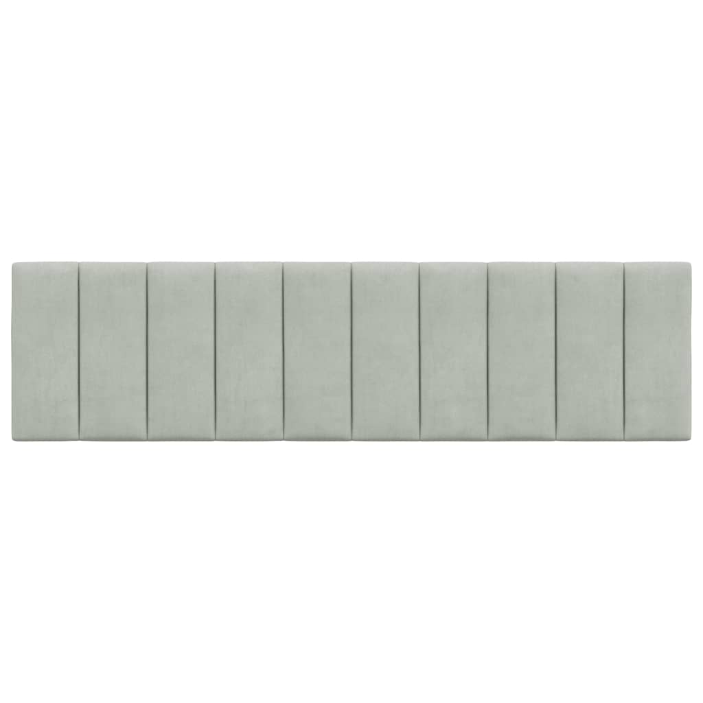 Coussin de tête de lit Hanko gris clair 183 cm velours - XIOS