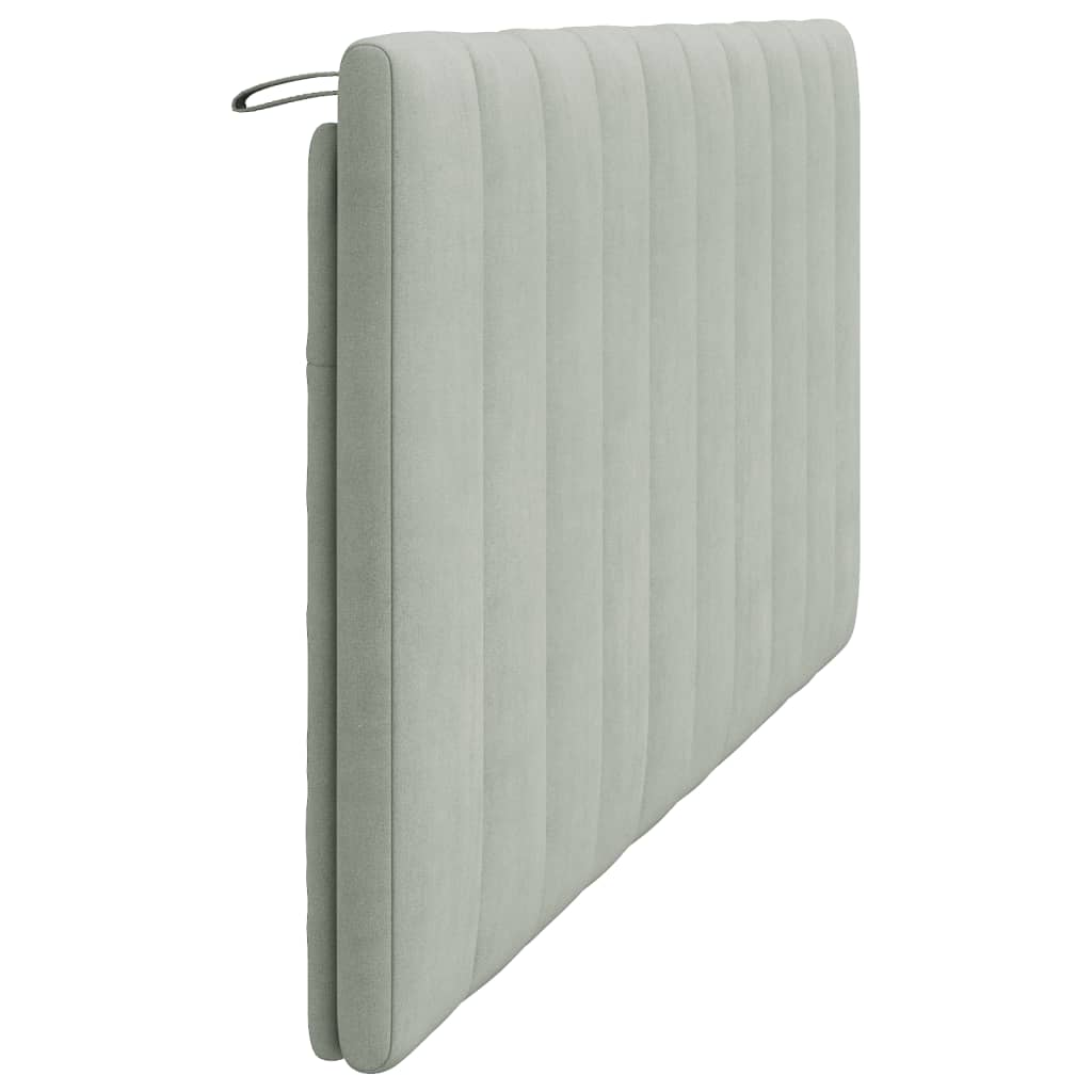 Coussin de tête de lit Hanko gris clair 183 cm velours - XIOS