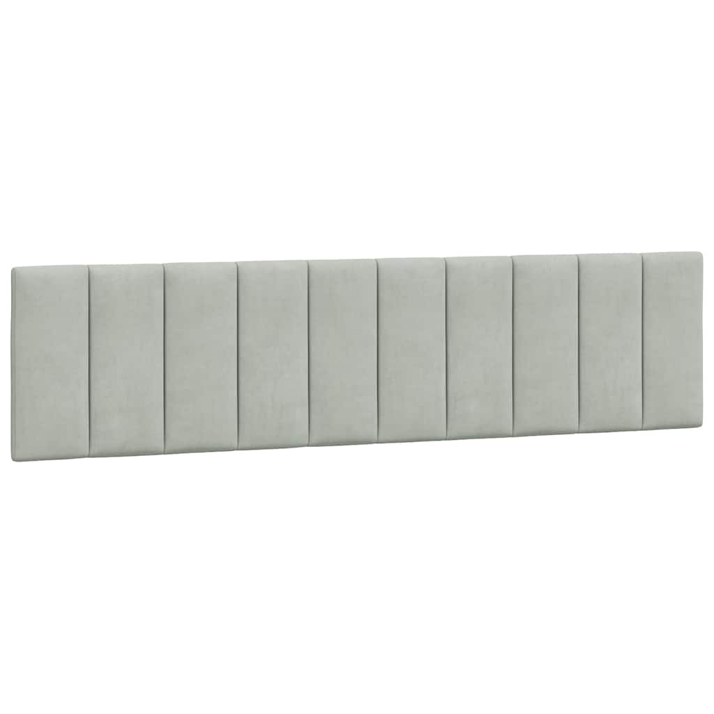Coussin de tête de lit Hanko gris clair 200 cm velours - XIOS