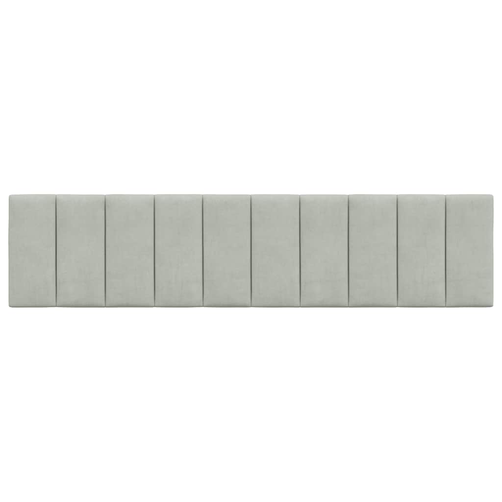 Coussin de tête de lit Hanko gris clair 200 cm velours - XIOS