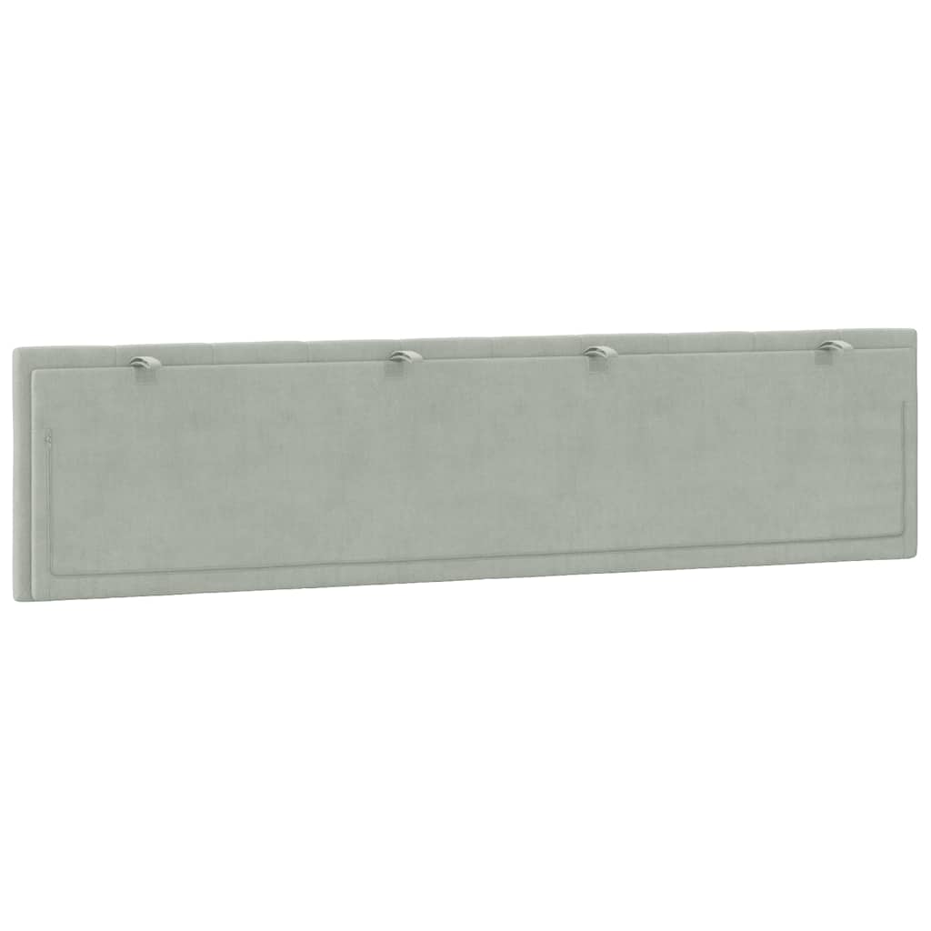 Coussin de tête de lit Hanko gris clair 200 cm velours - XIOS
