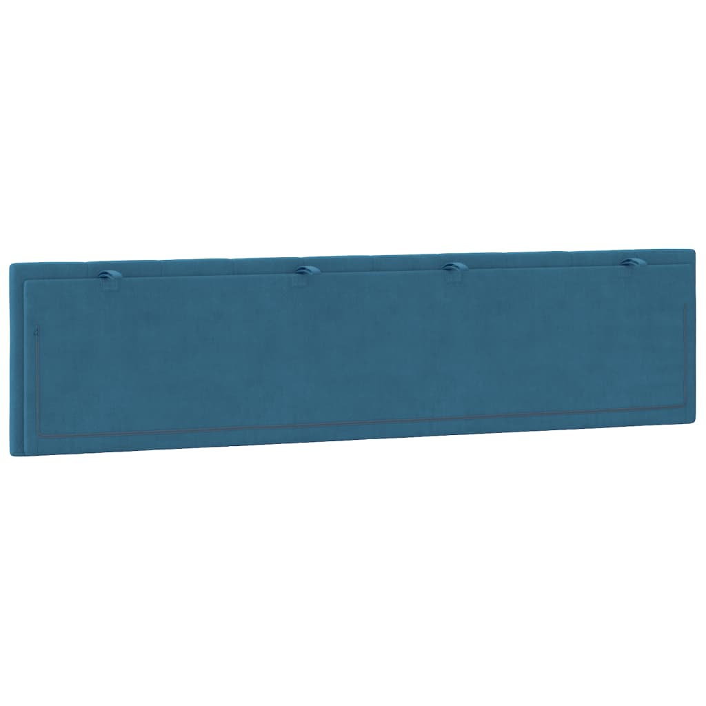 Coussin de tête de lit Hanko bleu 200 cm velours - XIOS