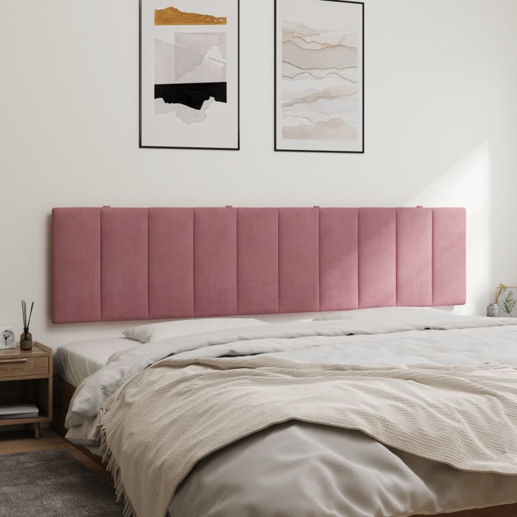 Coussin de tête de lit Hanko rose 200 cm velours - XIOS
