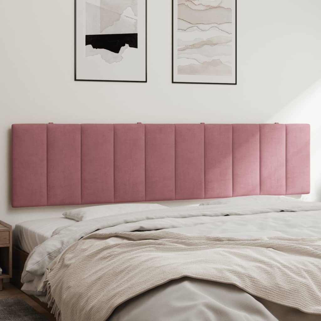 Coussin de tête de lit Hanko rose 200 cm velours - XIOS