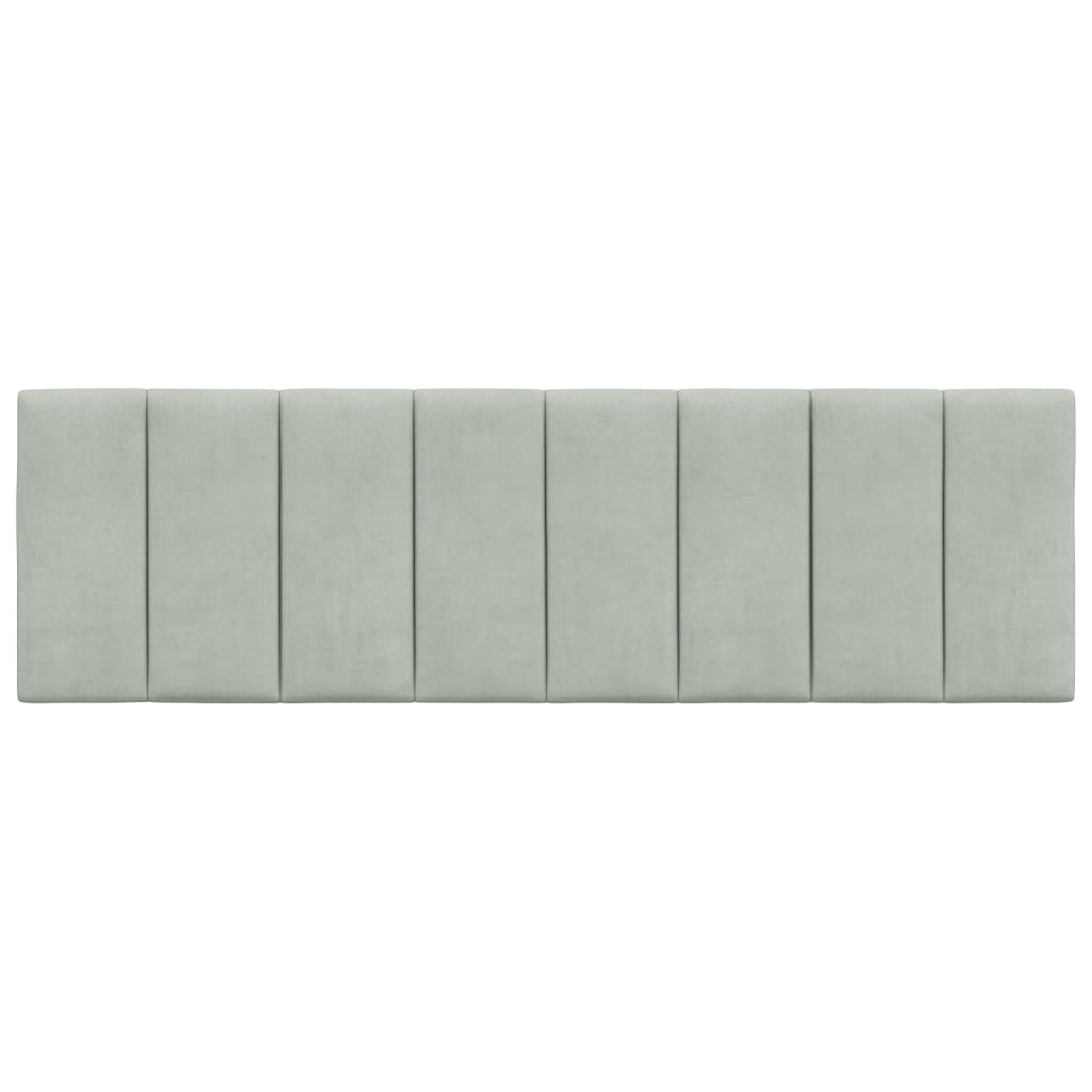 Coussin de tête de lit Hanko gris clair 152 cm velours - XIOS
