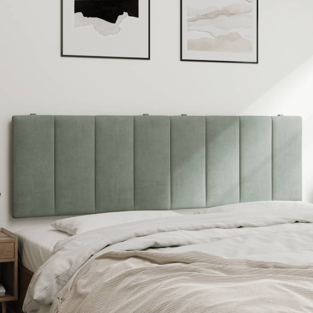 Coussin de tête de lit Hanko gris clair 152 cm velours - XIOS