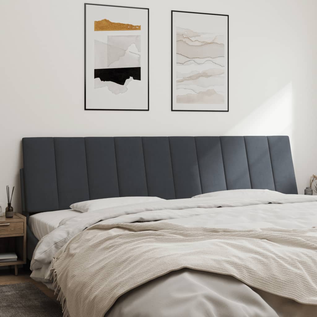 Coussin de tête de lit Hanko gris foncé 193 cm velours - XIOS