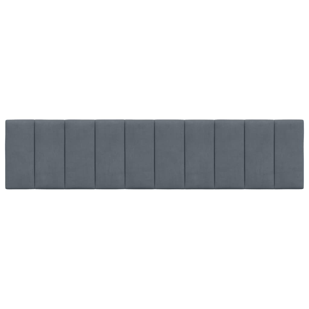Coussin de tête de lit Hanko gris foncé 193 cm velours - XIOS