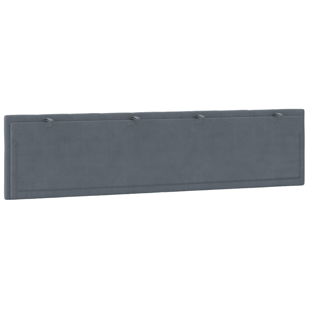 Coussin de tête de lit Hanko gris foncé 193 cm velours - XIOS