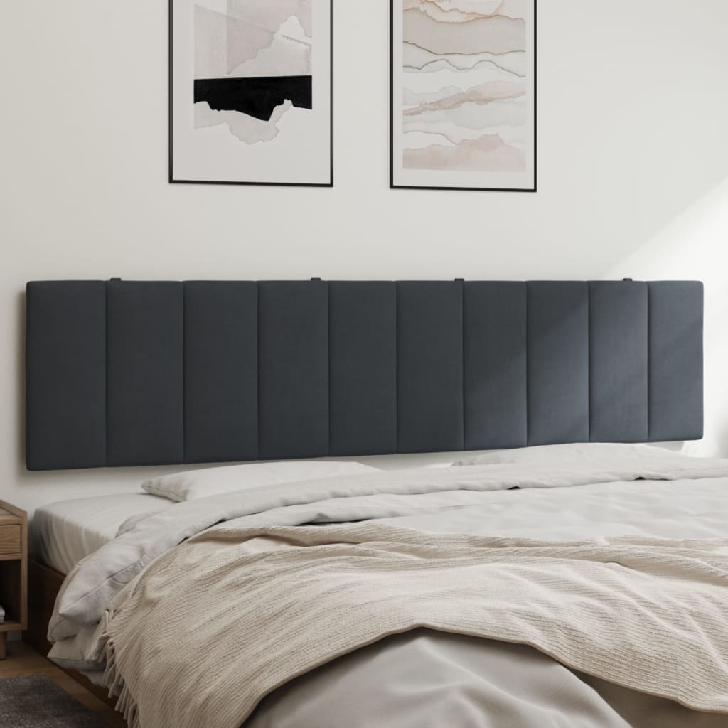 Coussin de tête de lit Hanko gris foncé 193 cm velours - XIOS