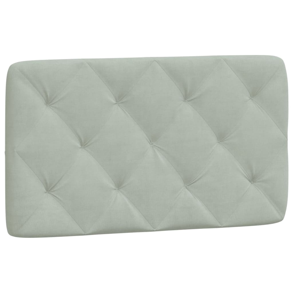 Coussin de tête de lit gris clair 80 cm velours - XIOS