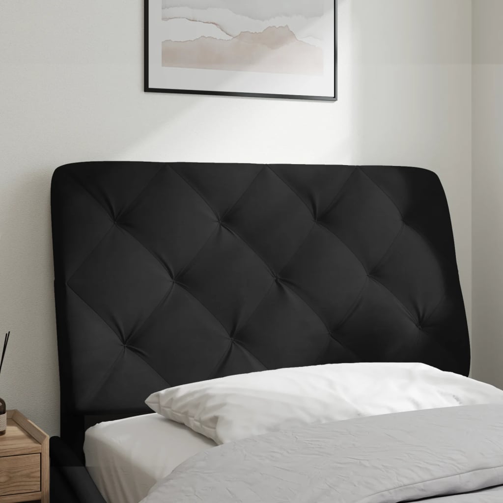 Coussin de tête de lit noir 80 cm velours - XIOS