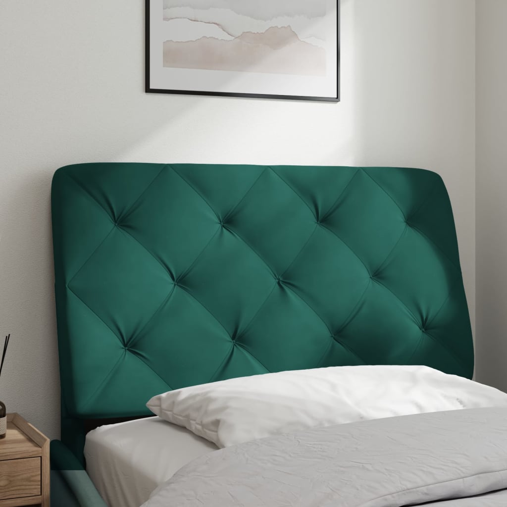Coussin de tête de lit vert foncé 80 cm velours - XIOS