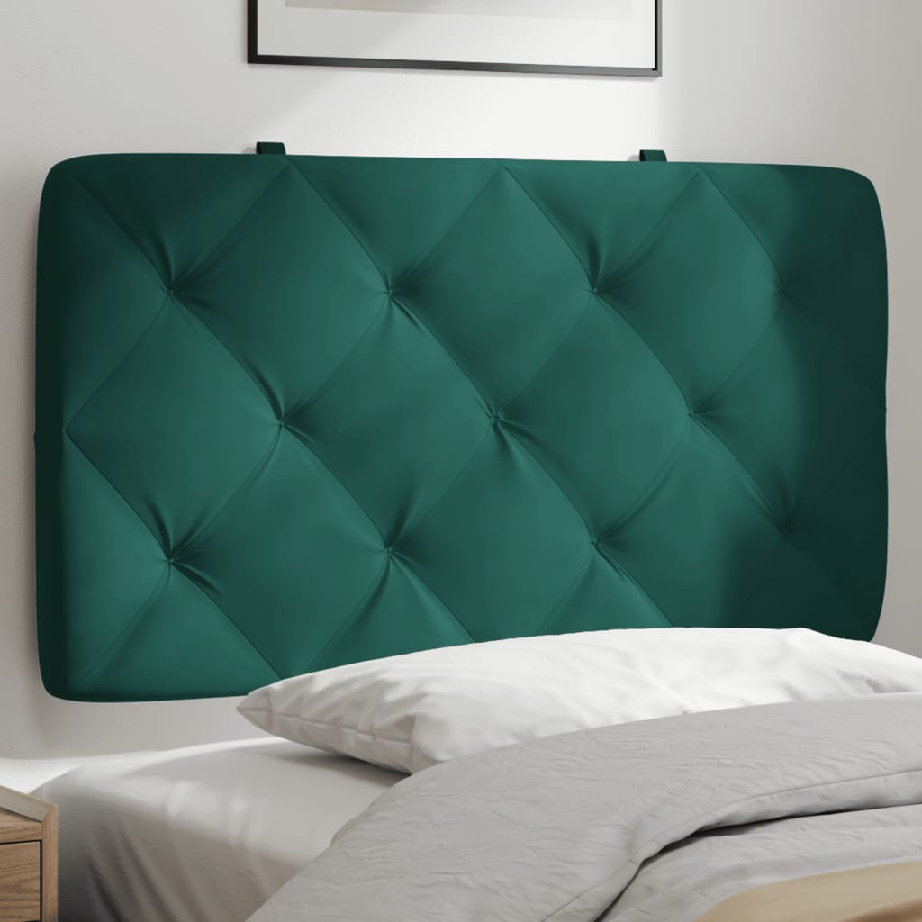 Coussin de tête de lit vert foncé 80 cm velours - XIOS