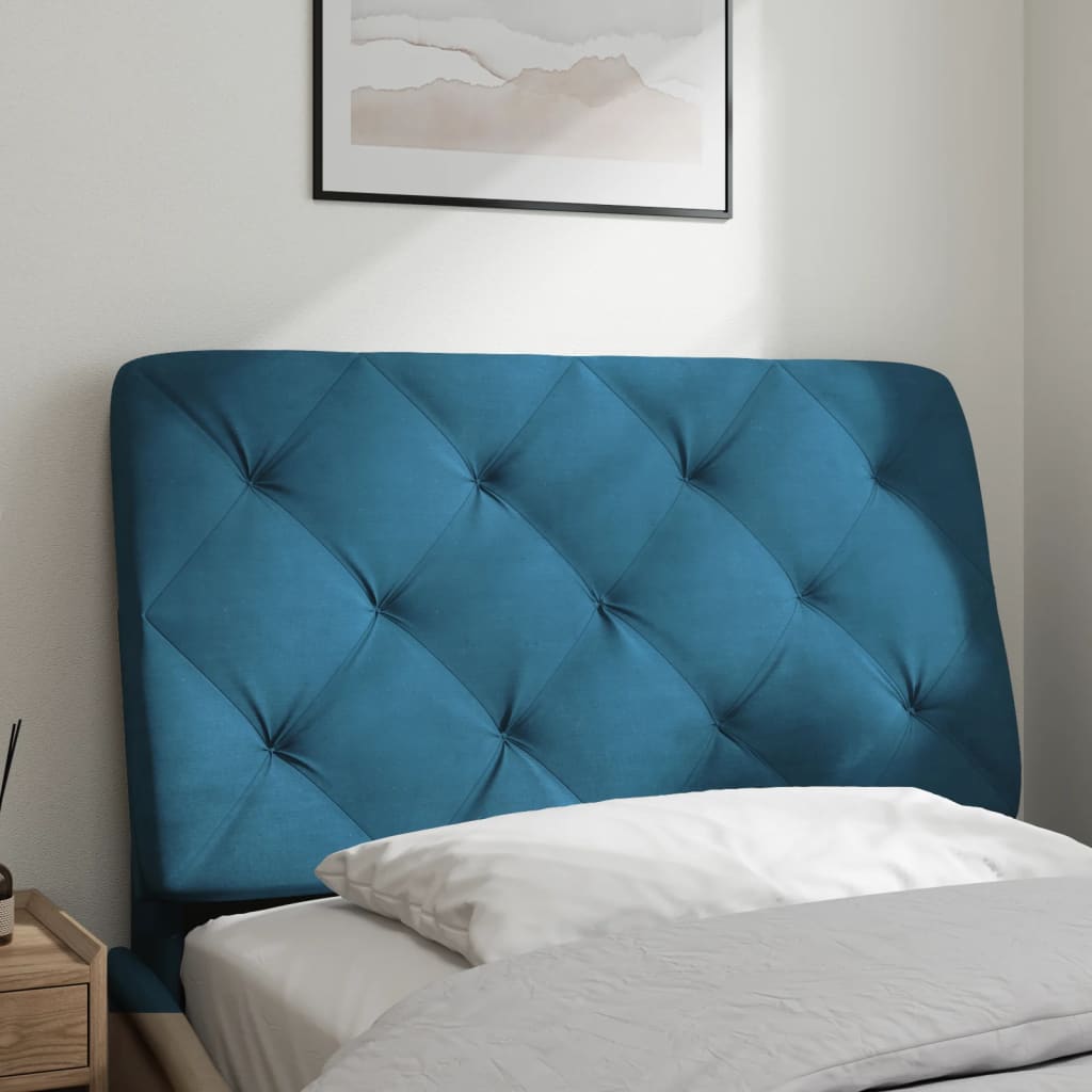 Coussin de tête de lit bleu 80 cm velours - XIOS