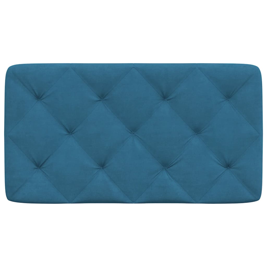 Coussin de tête de lit bleu 80 cm velours - XIOS