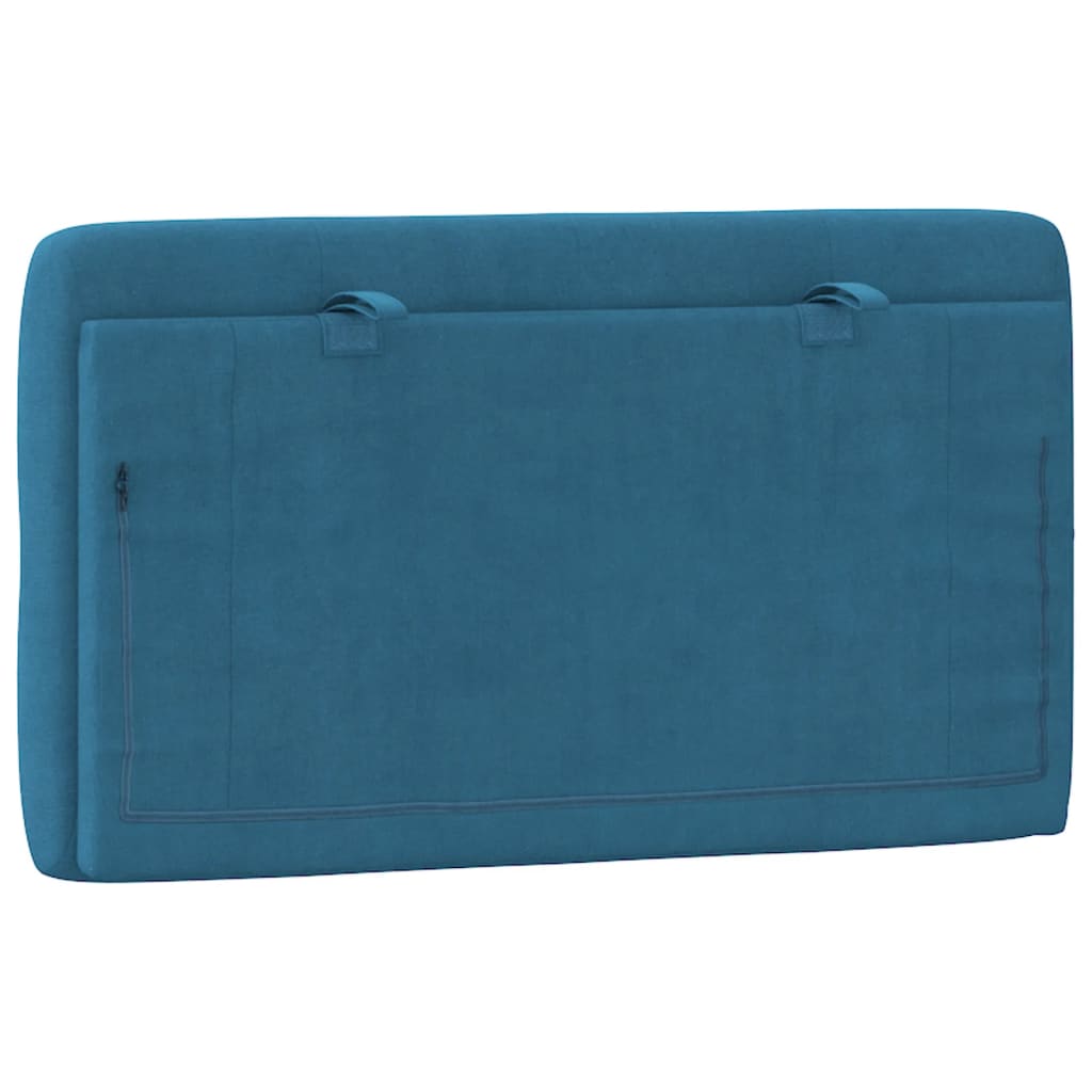 Coussin de tête de lit bleu 80 cm velours - XIOS