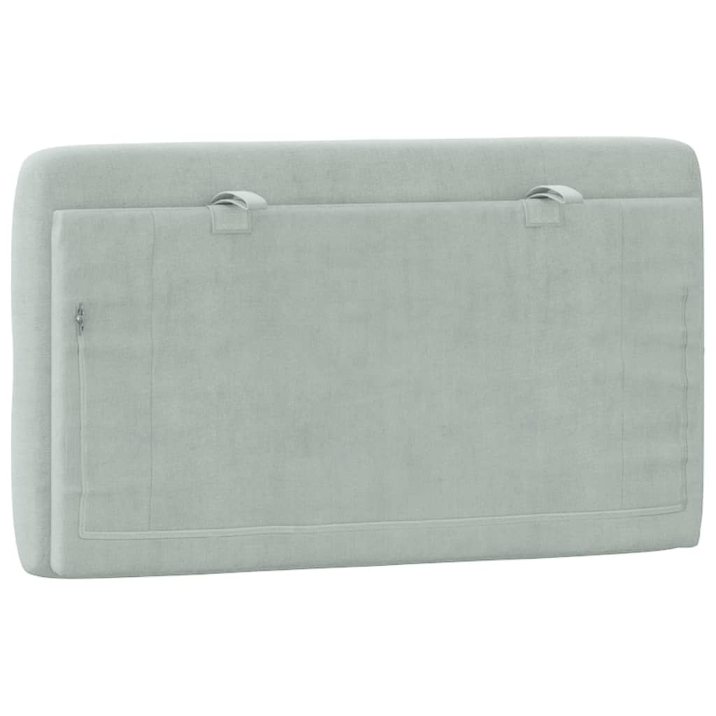 Coussin de tête de lit gris clair 90 cm velours - XIOS