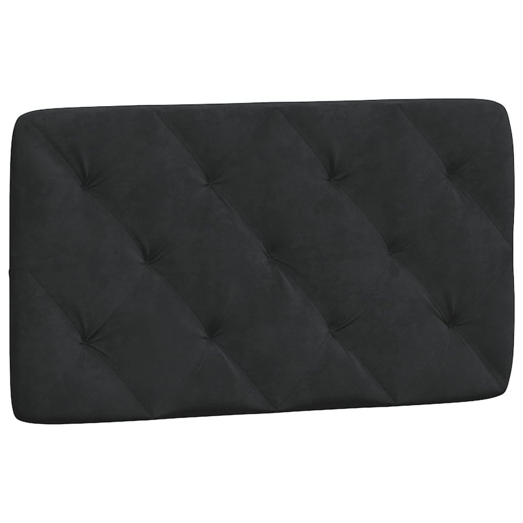 Coussin de tête de lit noir 90 cm velours - XIOS