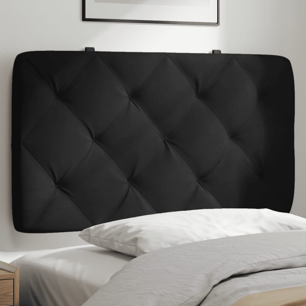 Coussin de tête de lit noir 90 cm velours - XIOS