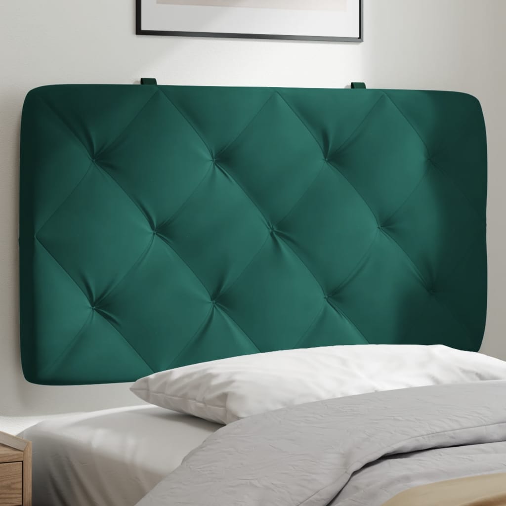 Coussin de tête de lit vert foncé 90 cm velours - XIOS