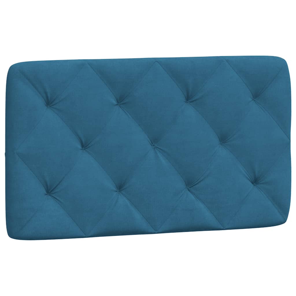 Coussin de tête de lit bleu 90 cm velours - XIOS