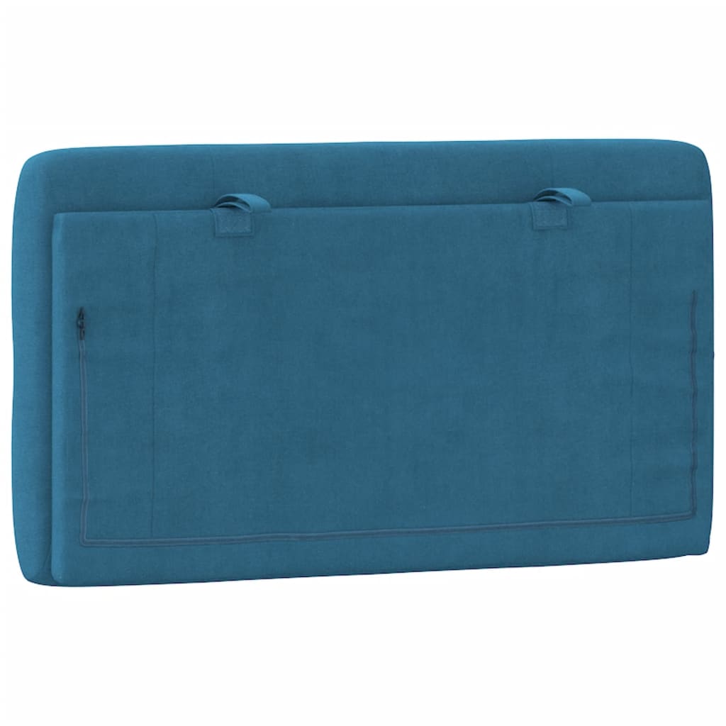 Coussin de tête de lit bleu 90 cm velours - XIOS