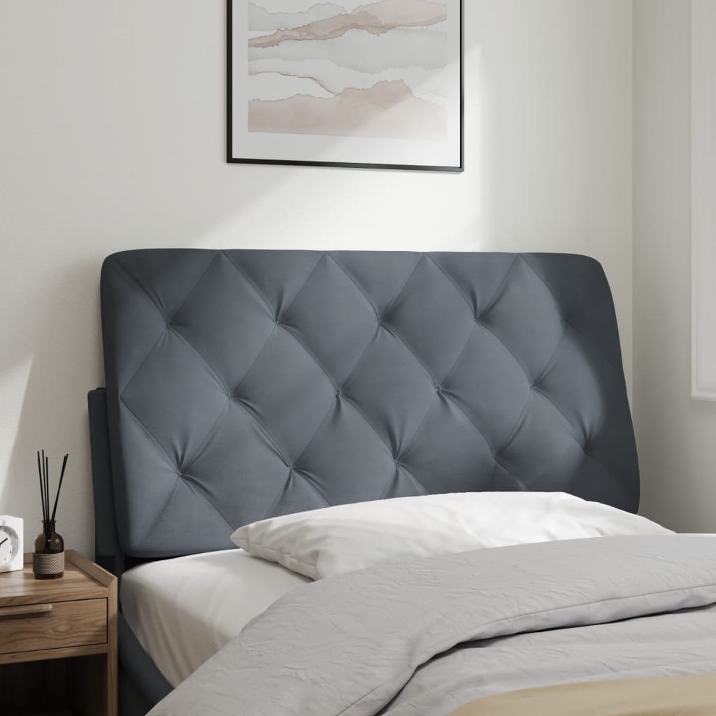 Coussin de tête de lit gris foncé 100 cm velours - XIOS