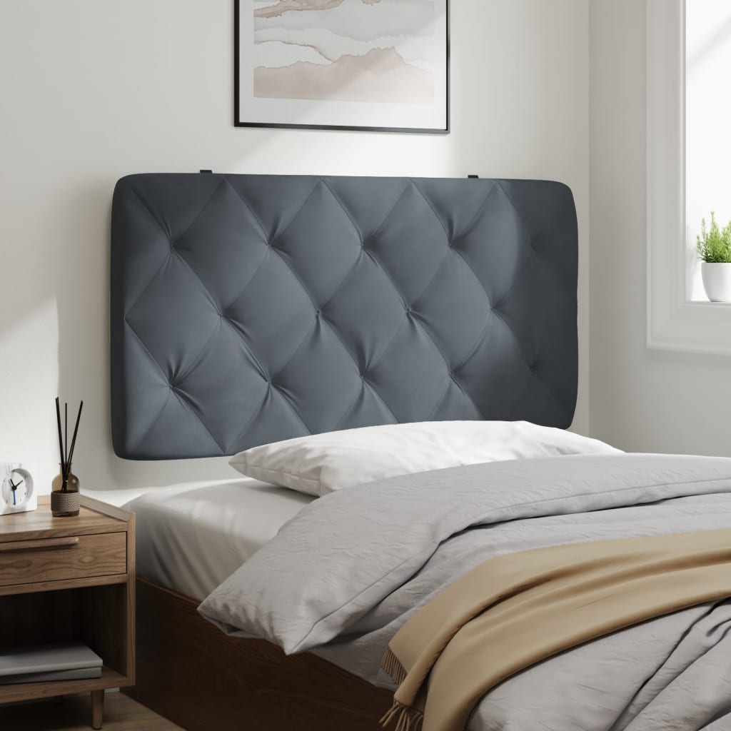 Coussin de tête de lit gris foncé 100 cm velours - XIOS