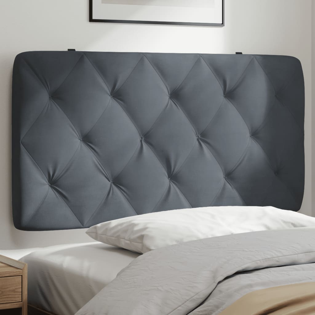 Coussin de tête de lit gris foncé 100 cm velours - XIOS