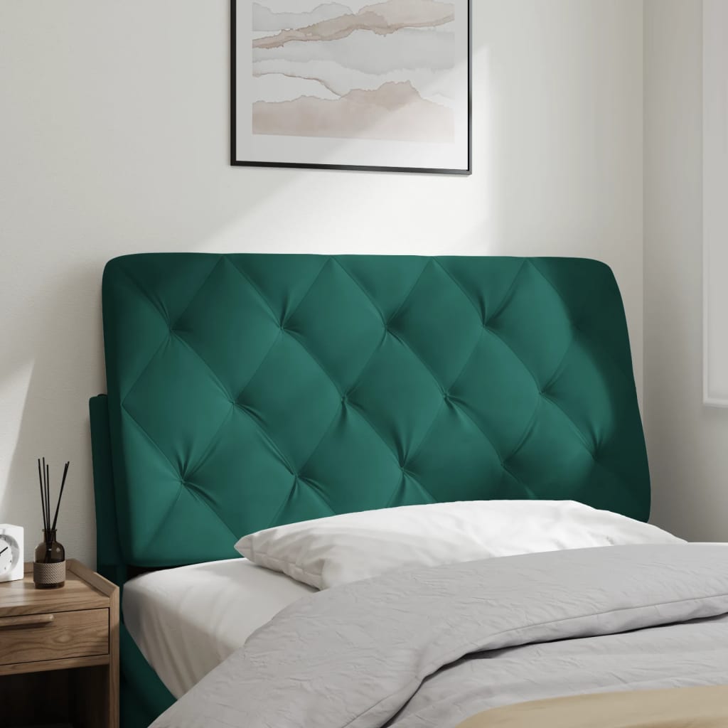 Coussin de tête de lit vert foncé 100 cm velours - XIOS