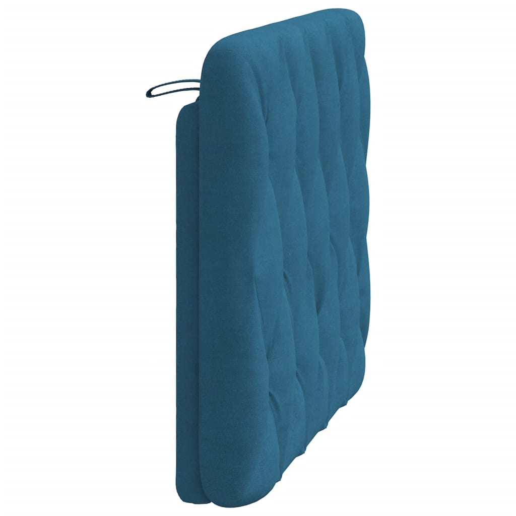 Coussin de tête de lit bleu 100 cm velours - XIOS
