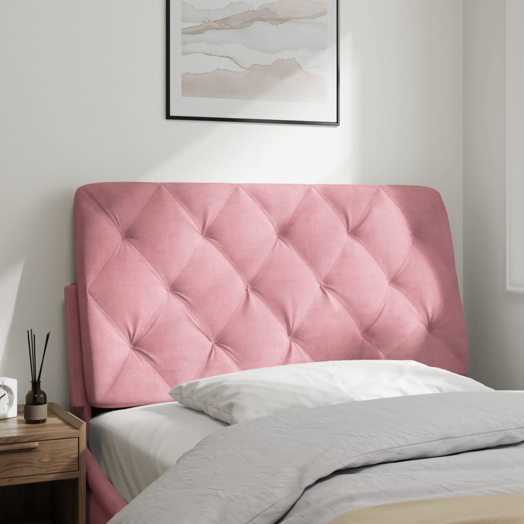 Coussin de tête de lit rose 100 cm velours - XIOS