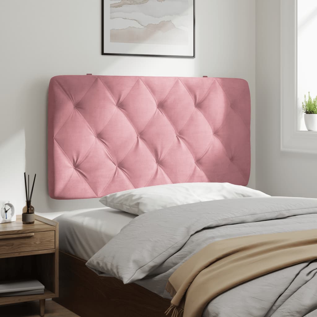 Coussin de tête de lit rose 100 cm velours - XIOS