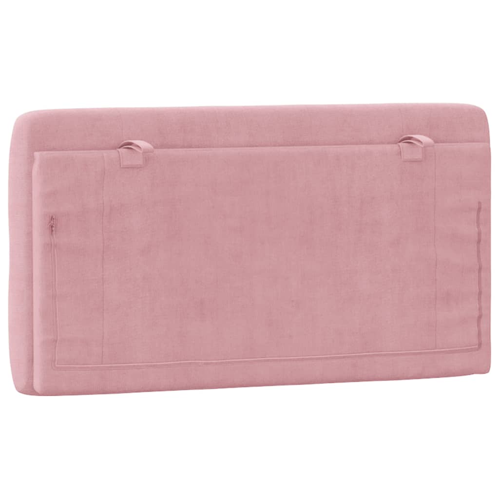 Coussin de tête de lit rose 100 cm velours - XIOS