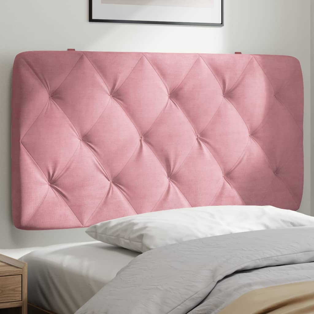Coussin de tête de lit rose 100 cm velours - XIOS