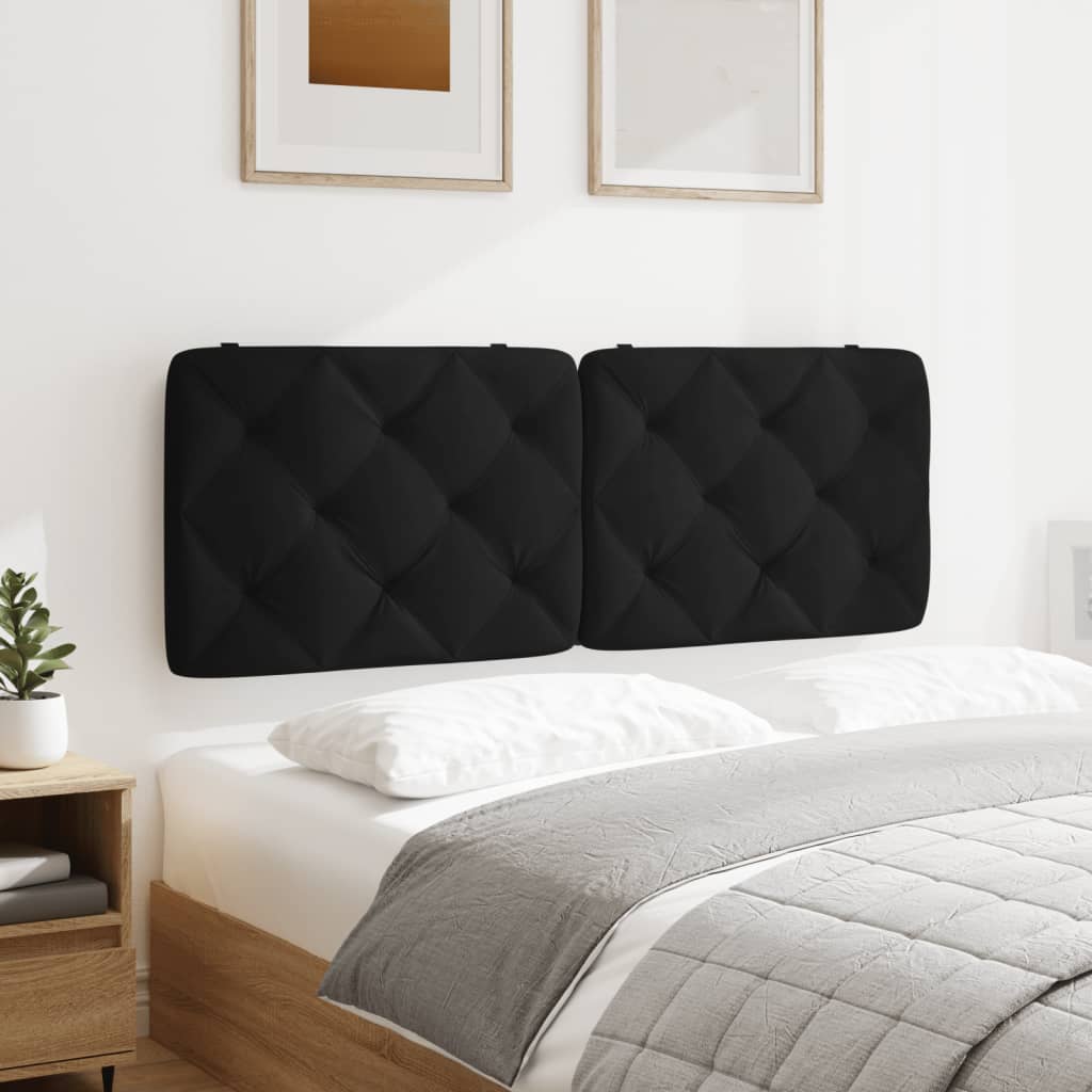 Coussin de tête de lit noir 120 cm velours - XIOS
