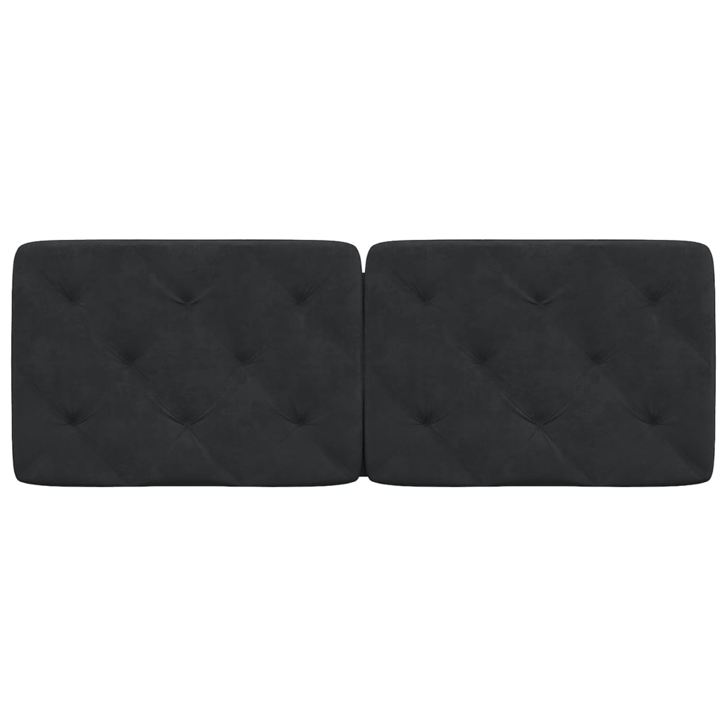 Coussin de tête de lit noir 120 cm velours - XIOS